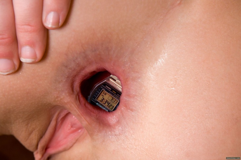 Put the remote control into the vagina