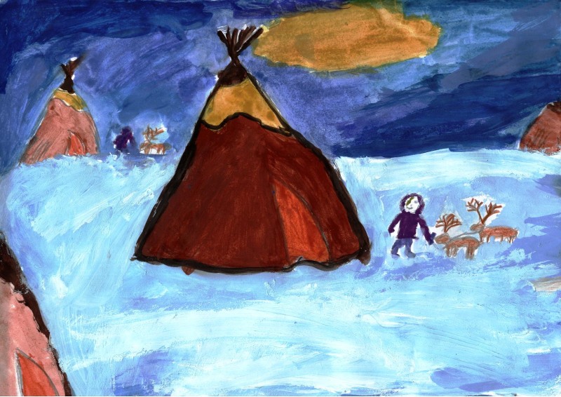 Naked girls in a tent