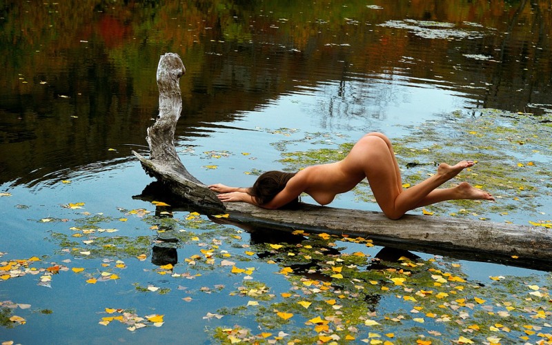 Busty girls on the river