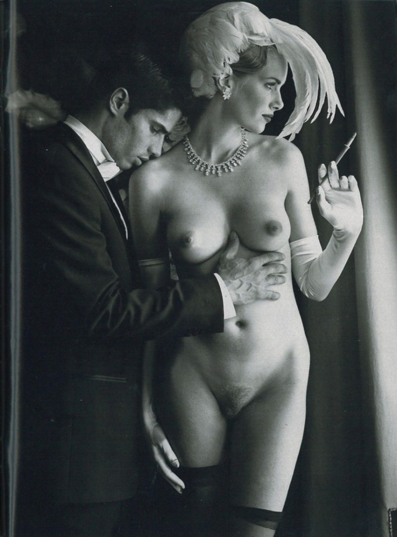 Naked women in retro style