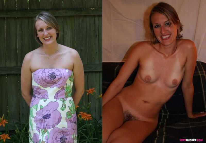 Naked mature dressed striped