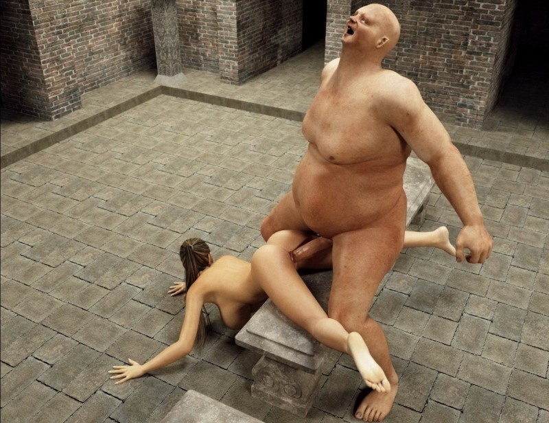 Erotic girl and giant