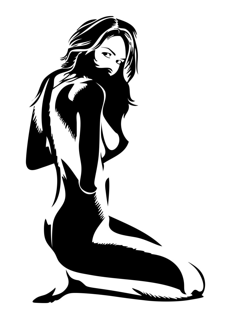 The silhouette of the girl