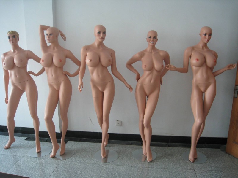 Realistic mannequins are naked