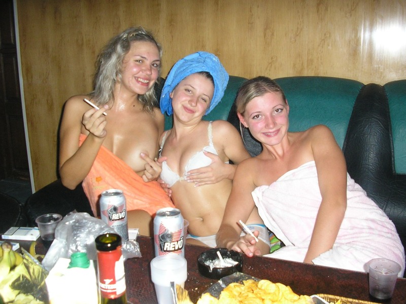 Naked girls in the bathhouse private