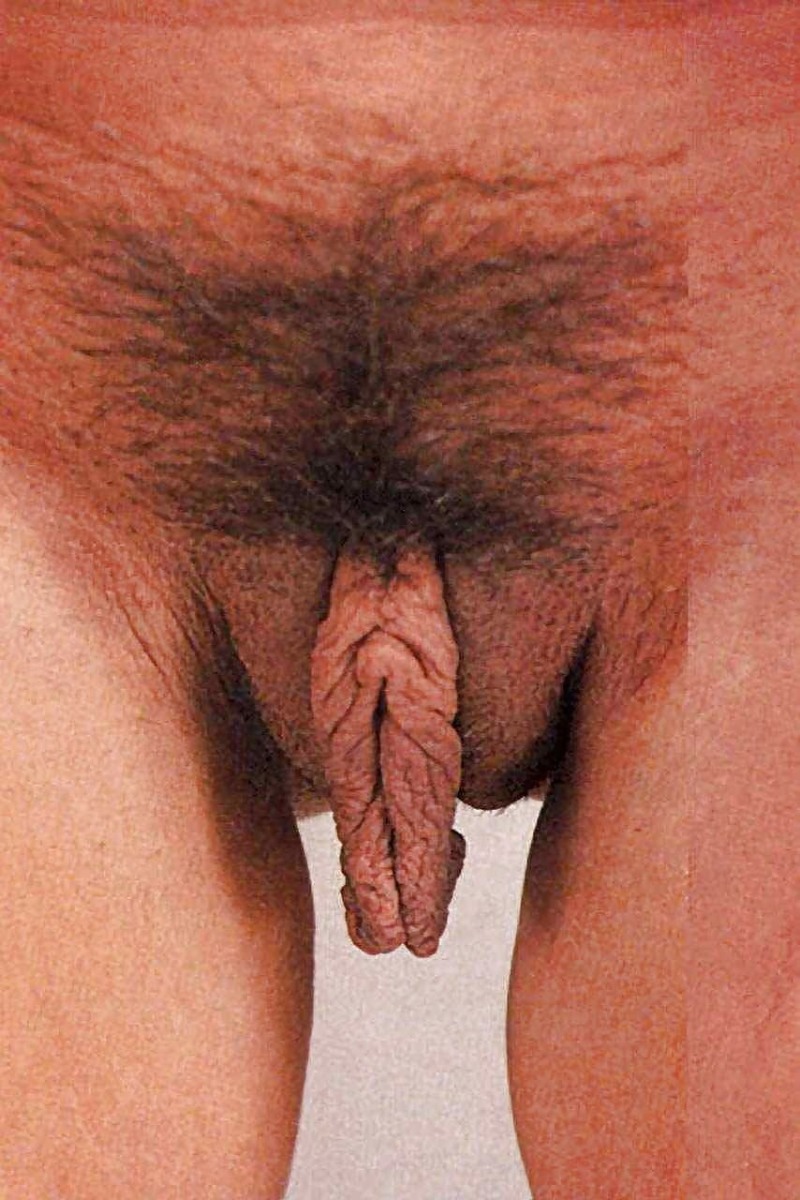 Naked with large labia