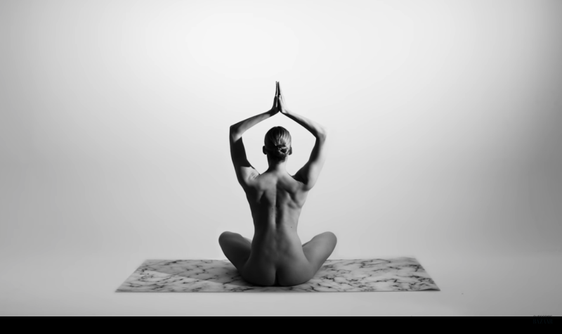 Naked girls are engaged in yoga