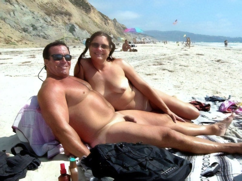 My wife and I are naked on the beach
