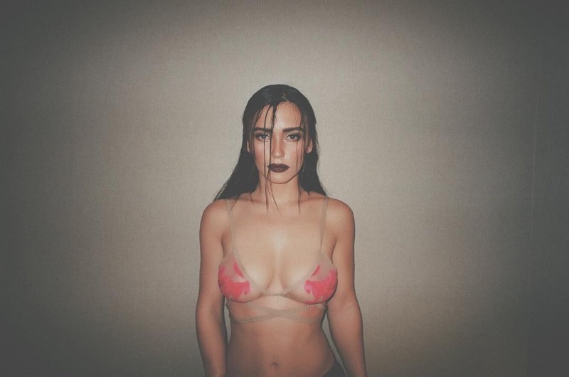 Topless with grapes nude