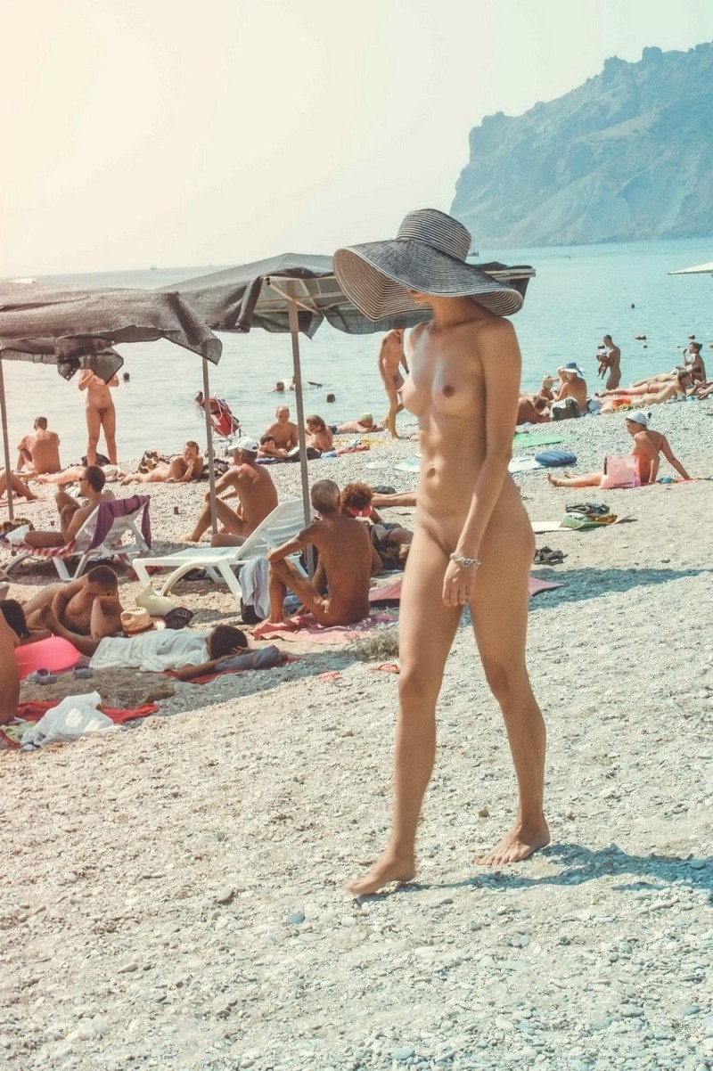 Naked ladies on the beach in Koktebel