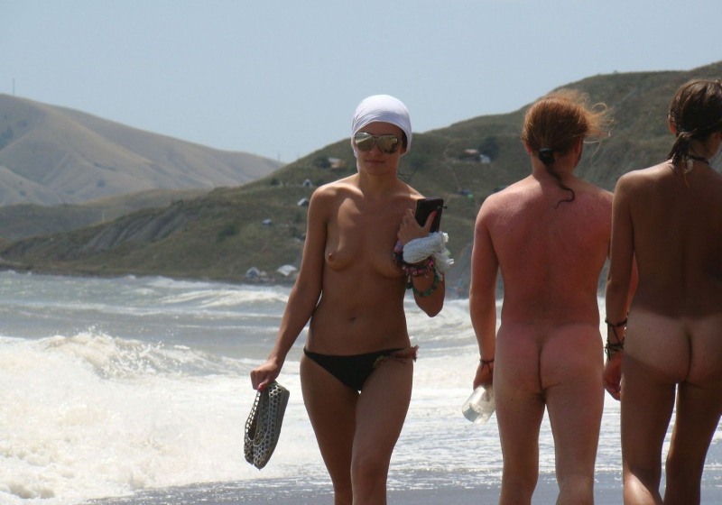 Family nudist beach