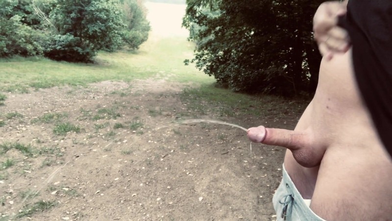 Naked men in the forest in nature