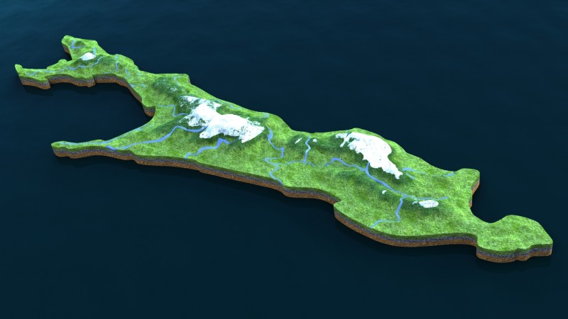 Sakhalin island 3D