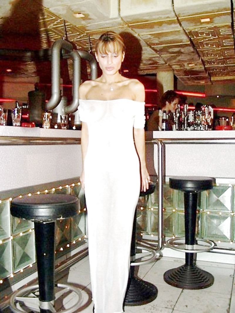 Wet dress on a naked body