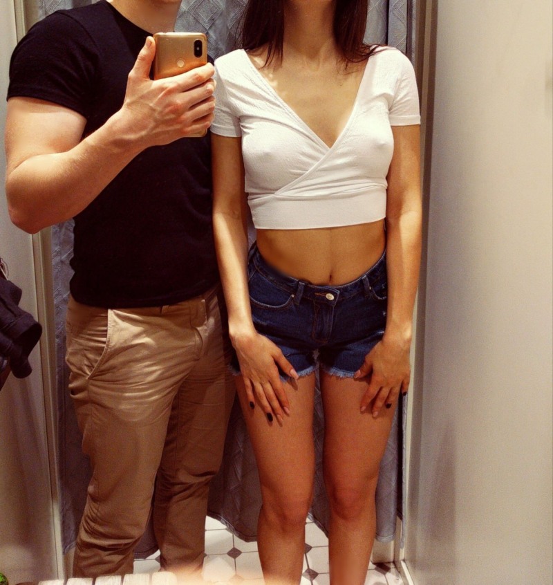 Girl with a guy in Moscow