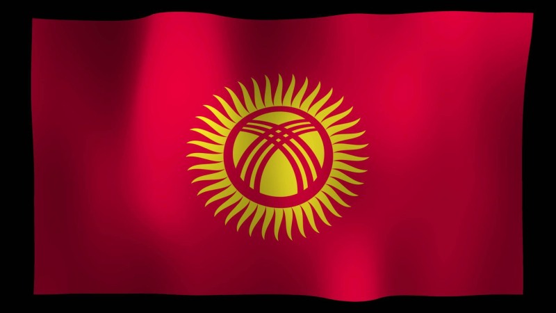 The flag of Kyrgyzstan