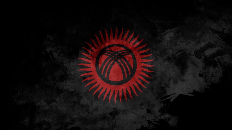 The flag of Kyrgyzstan is black