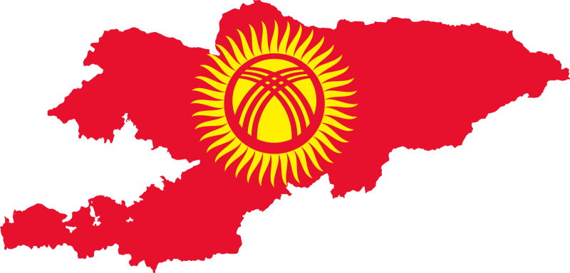 Kyrgyzstan map flag