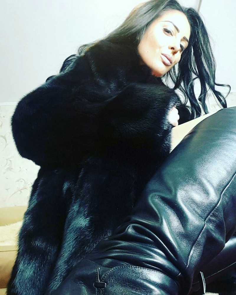 Girls in leather coats