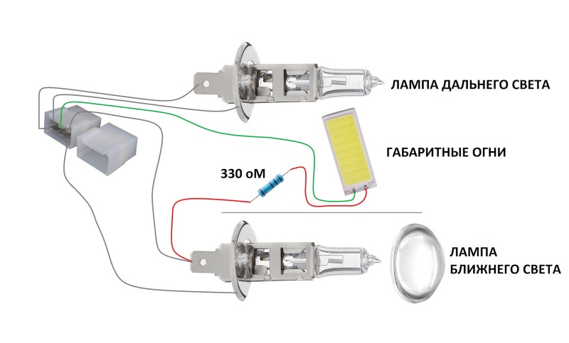 Middle and high light lamp Hyundai Matrix 2006