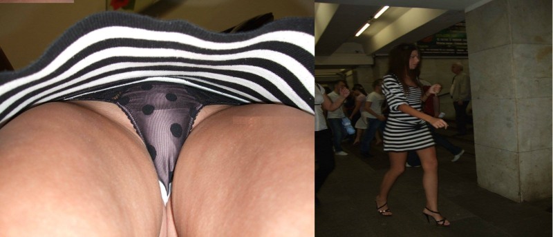 Spied without panties