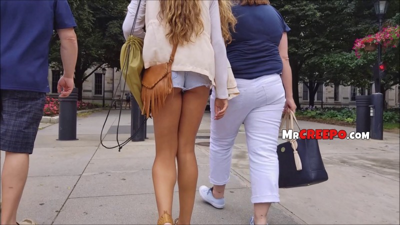 Under a skirt in public places