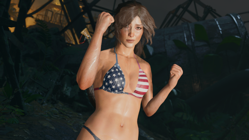 Shadow of the Tomb Raider Lara in a swimsuit