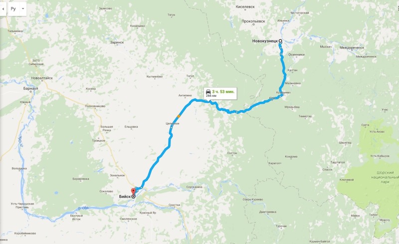 The contour of the Kemerovo region