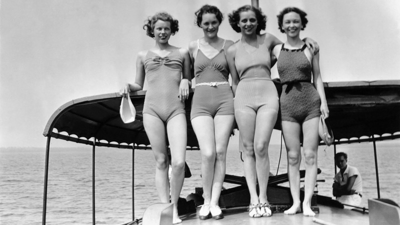 Soviet women in swimsuits
