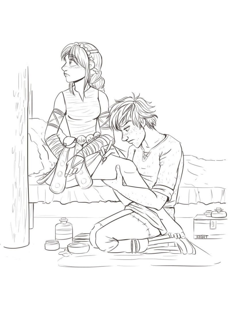 Ikking licks Astrid legs