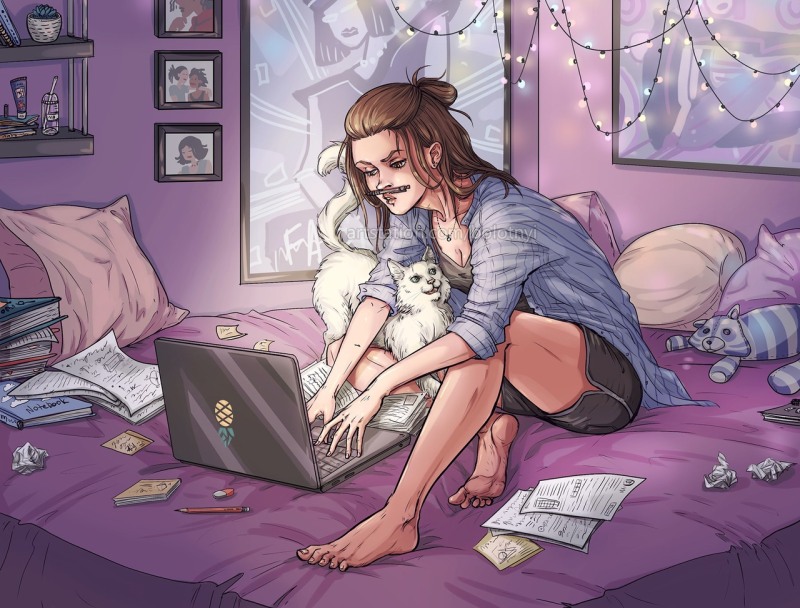 Girl writer art