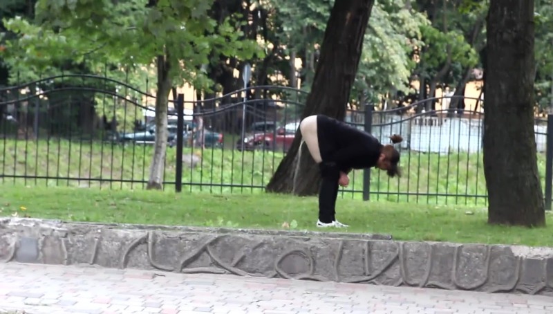 Pissed piss on the street