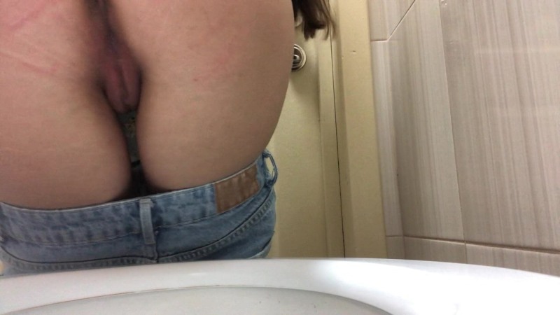 Girl ponds hidden camera