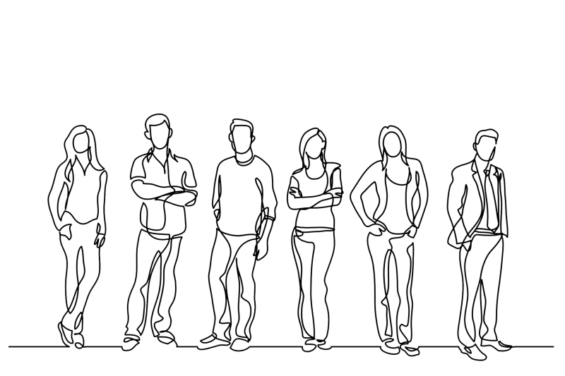 Man with one full -length line