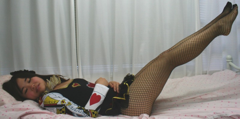 The guy sleeps in female stockings