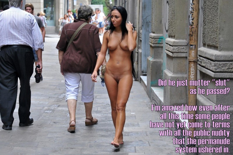 Naked student in public