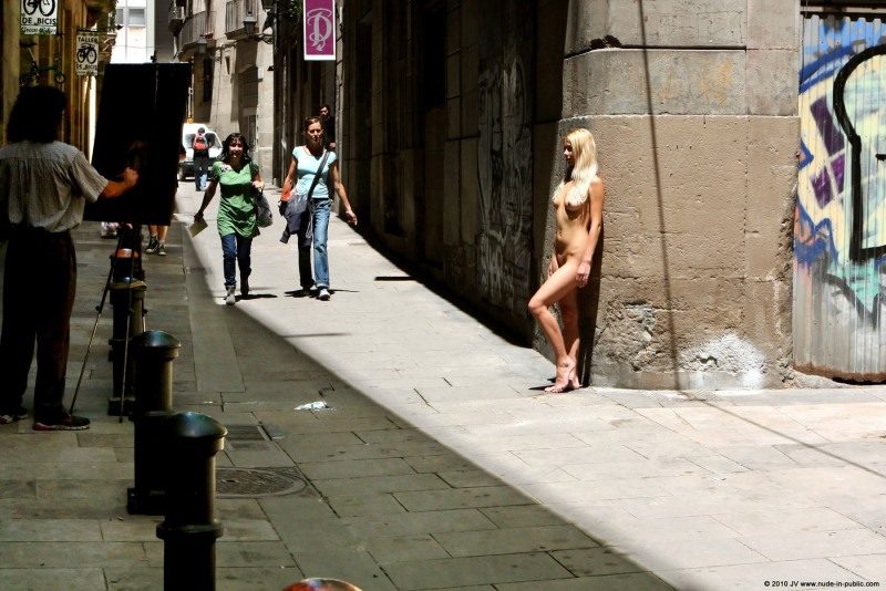 Naked women in public places