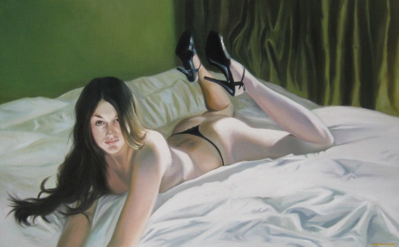 Painting girl in bed