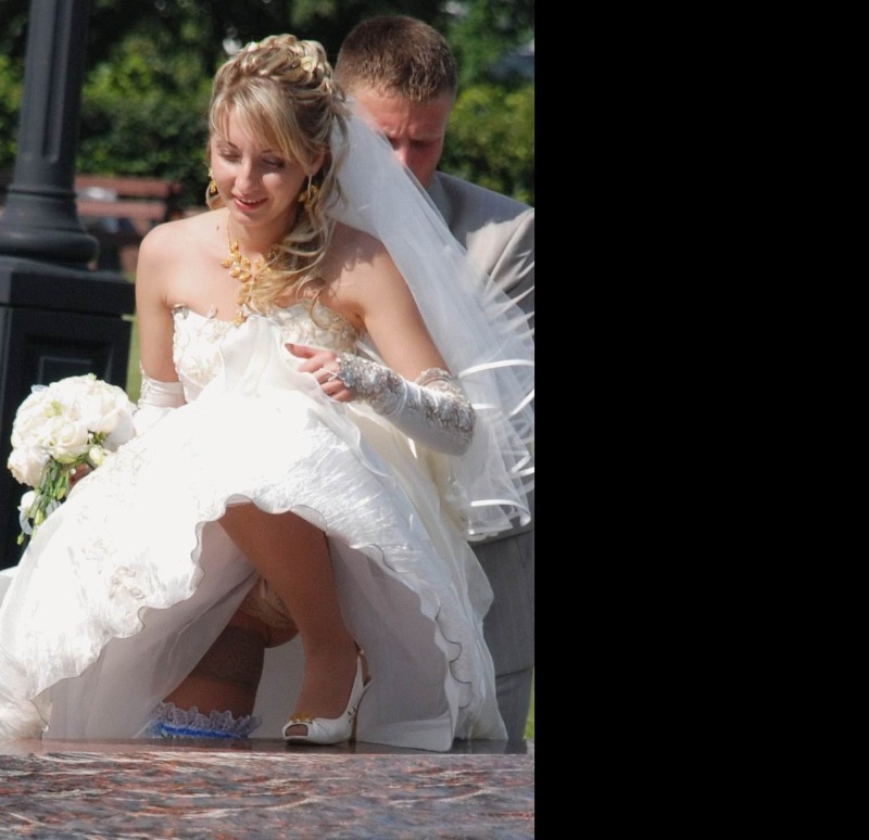 The bride has a dress