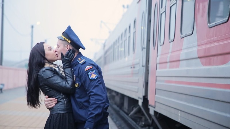 The girl was waiting for a guy from the army