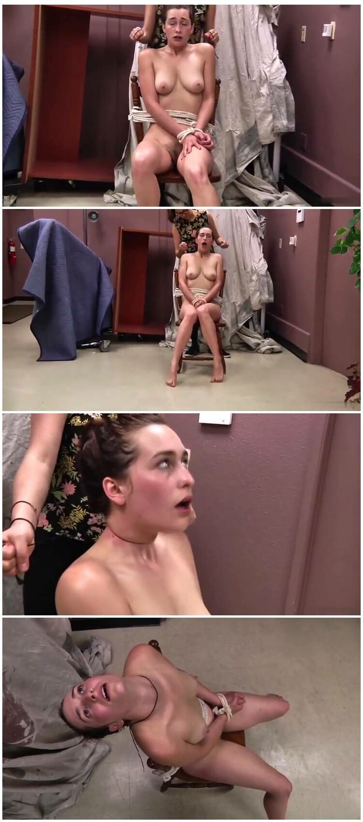 Violent Floging of a Girl with A Whip