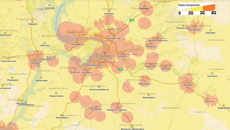 Coating zone Beeline 4G Vologda region 2022