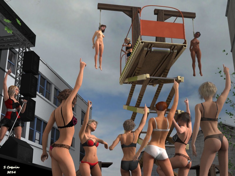 Hanged naked women