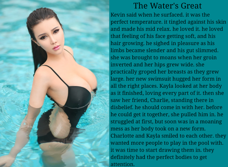 Girl in a swimsuit with a dog