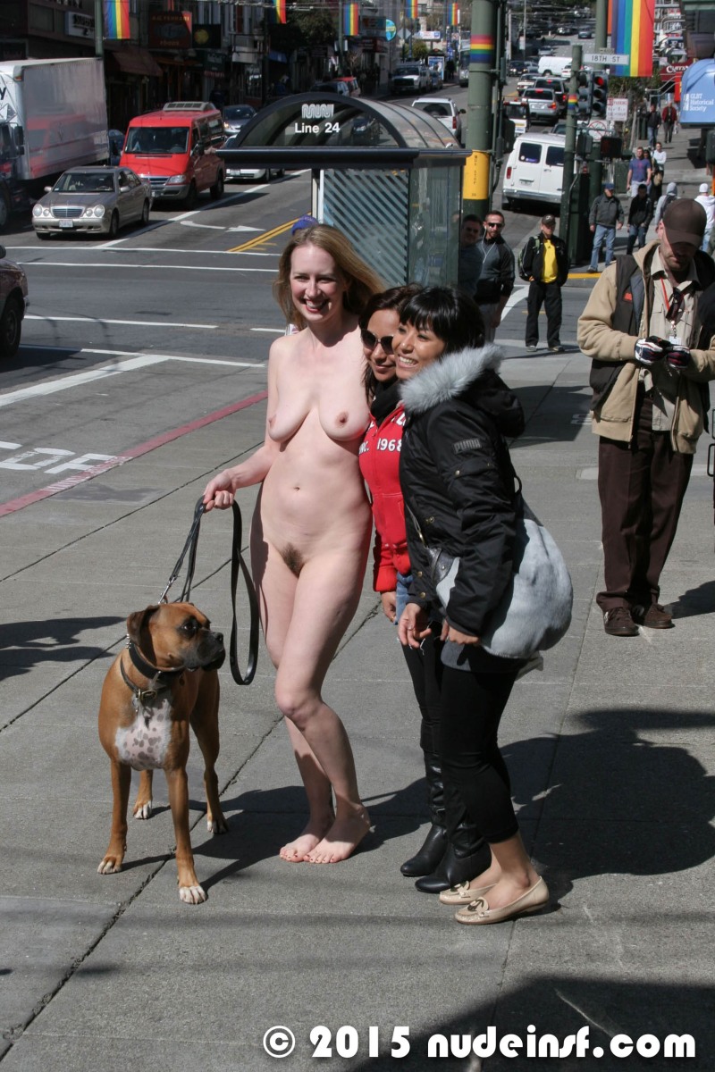 Girls undress on the street