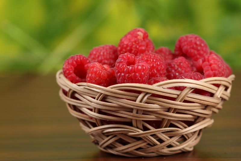 Raspberry berries in a basket