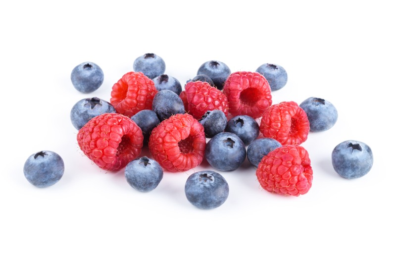 Strawberry Raspberry blueberries on a transparent background