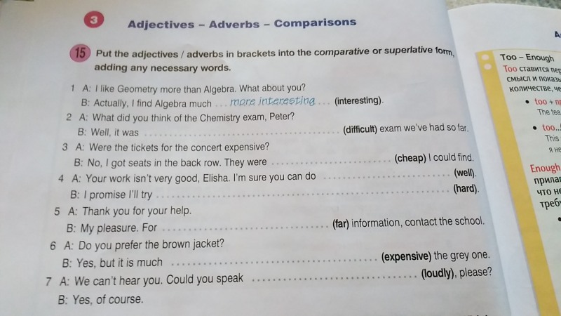 Adjectives -adverbs-corparisons answers