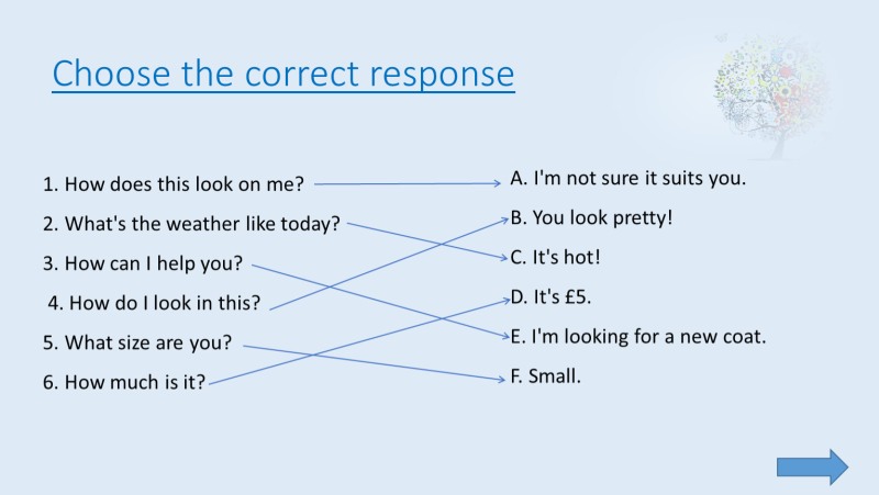 Choose The Correct Response answers
