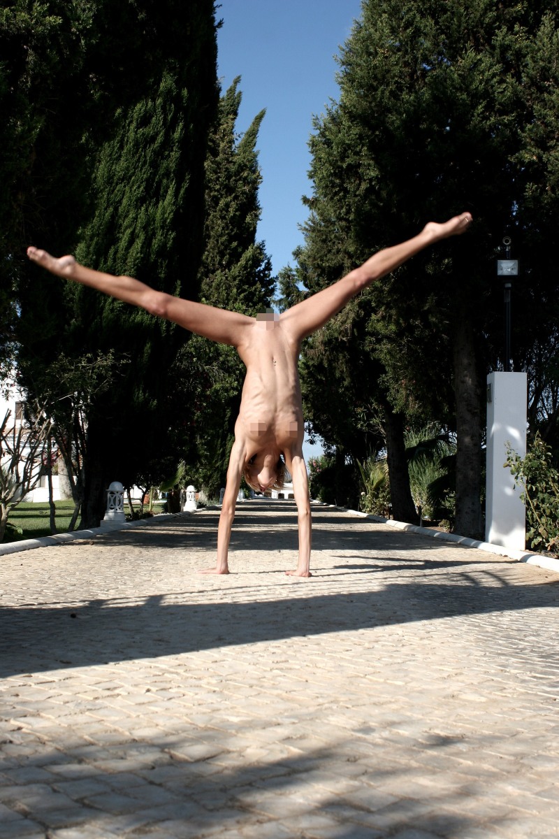 Naked gymnasts without panties
